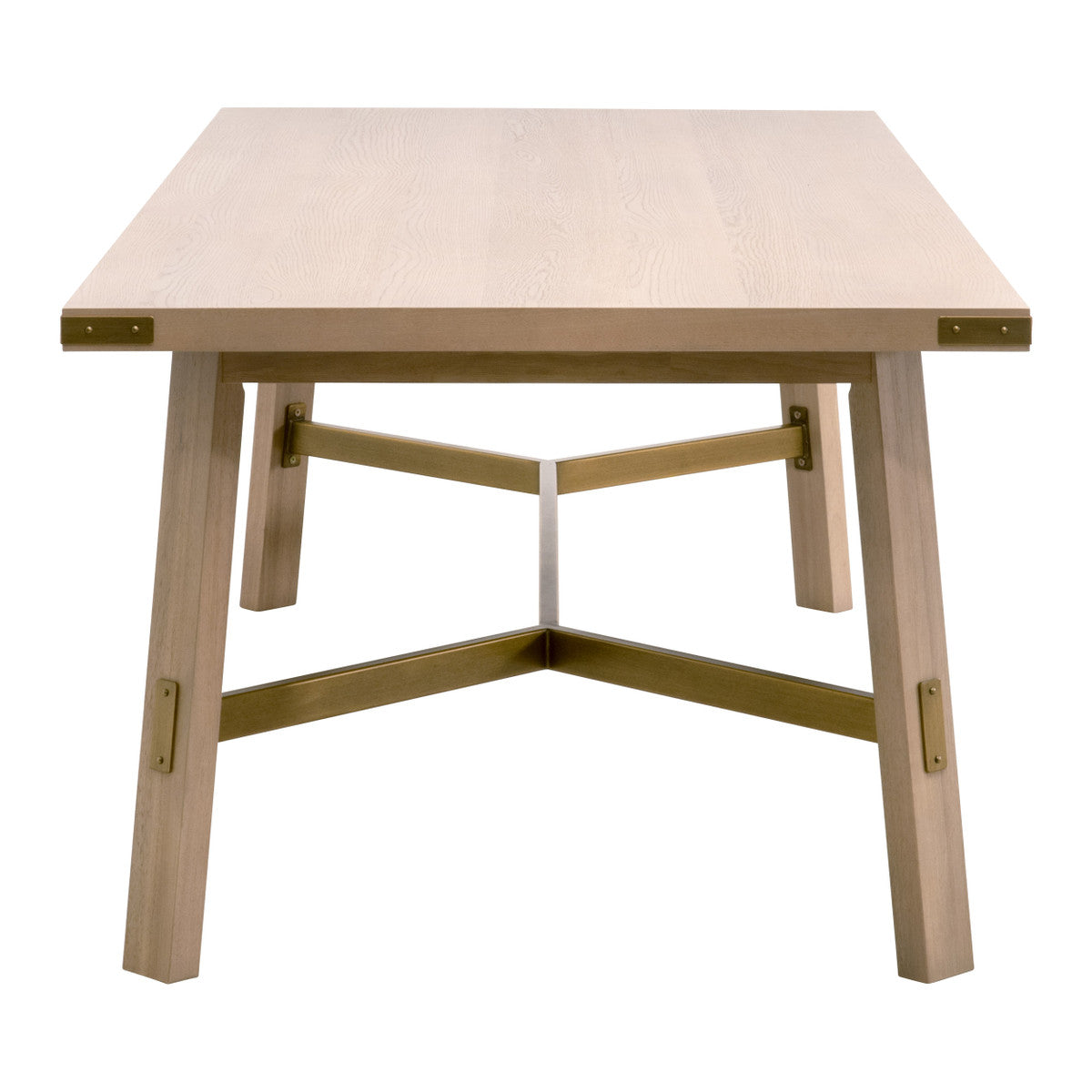 Klein Dining Table in Light Honey Oak, Brushed Gold from Essentials For Living - Luna Furniture