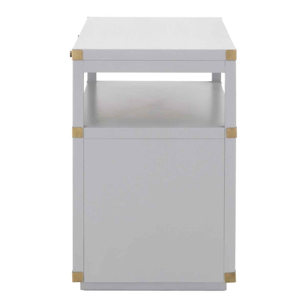 Bradley 2-Drawer Nightstand in Dove Gray, Brushed Gold from Essentials For Living - Luna Furniture