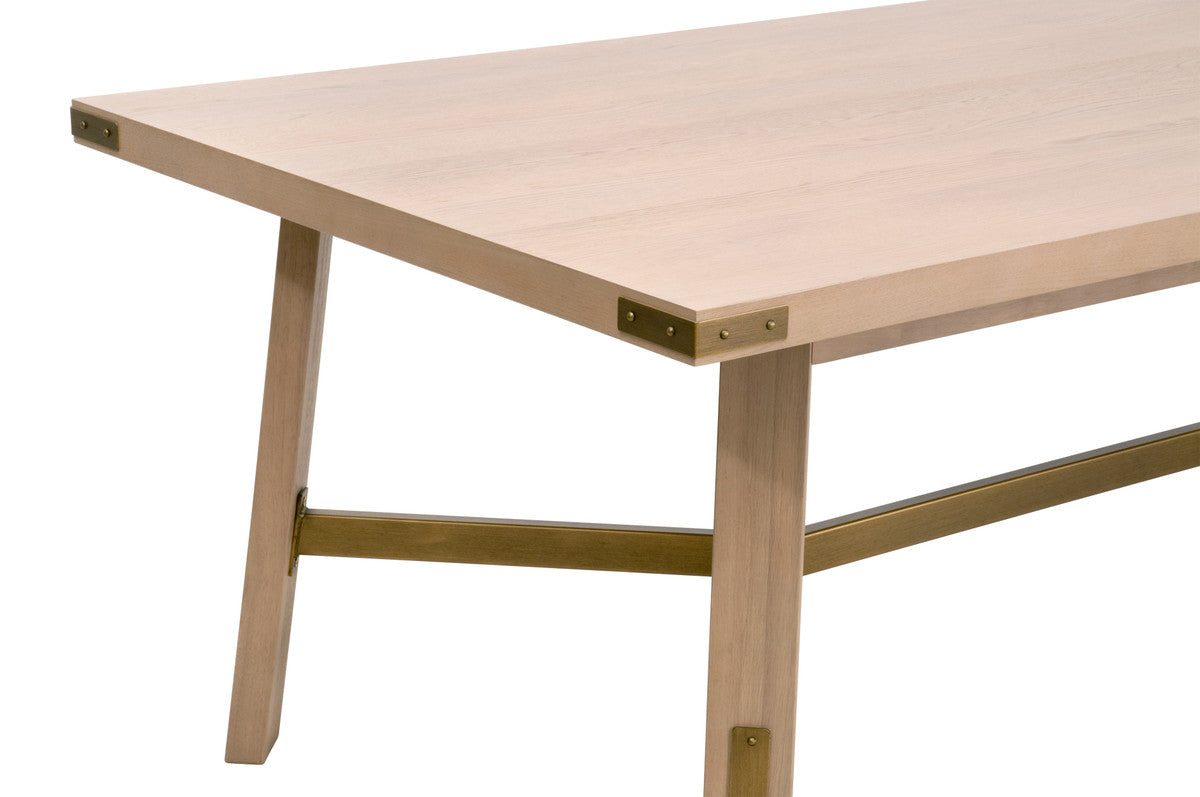 Klein Dining Table in Light Honey Oak, Brushed Gold from Essentials For Living - Luna Furniture