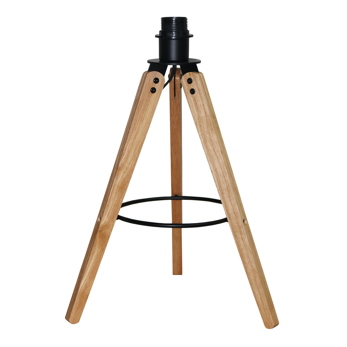 Birch Three Legged Wooden Bar Table Lamp - Natural - Black from Ashcroft Furniture - Luna Furniture