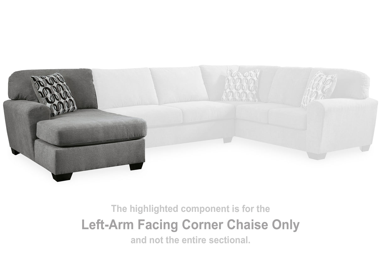 Birkdale Court Gray Left-Arm Facing Corner Chaise from Ashley - Luna Furniture