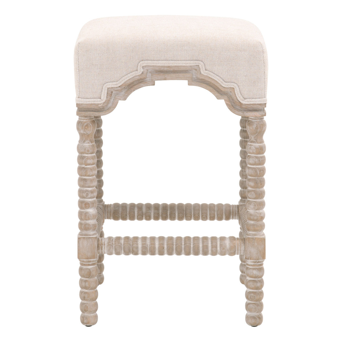 Rue Counter Stool in Performance Bisque French Linen, Natural Gray Ash from Essentials For Living - Luna Furniture