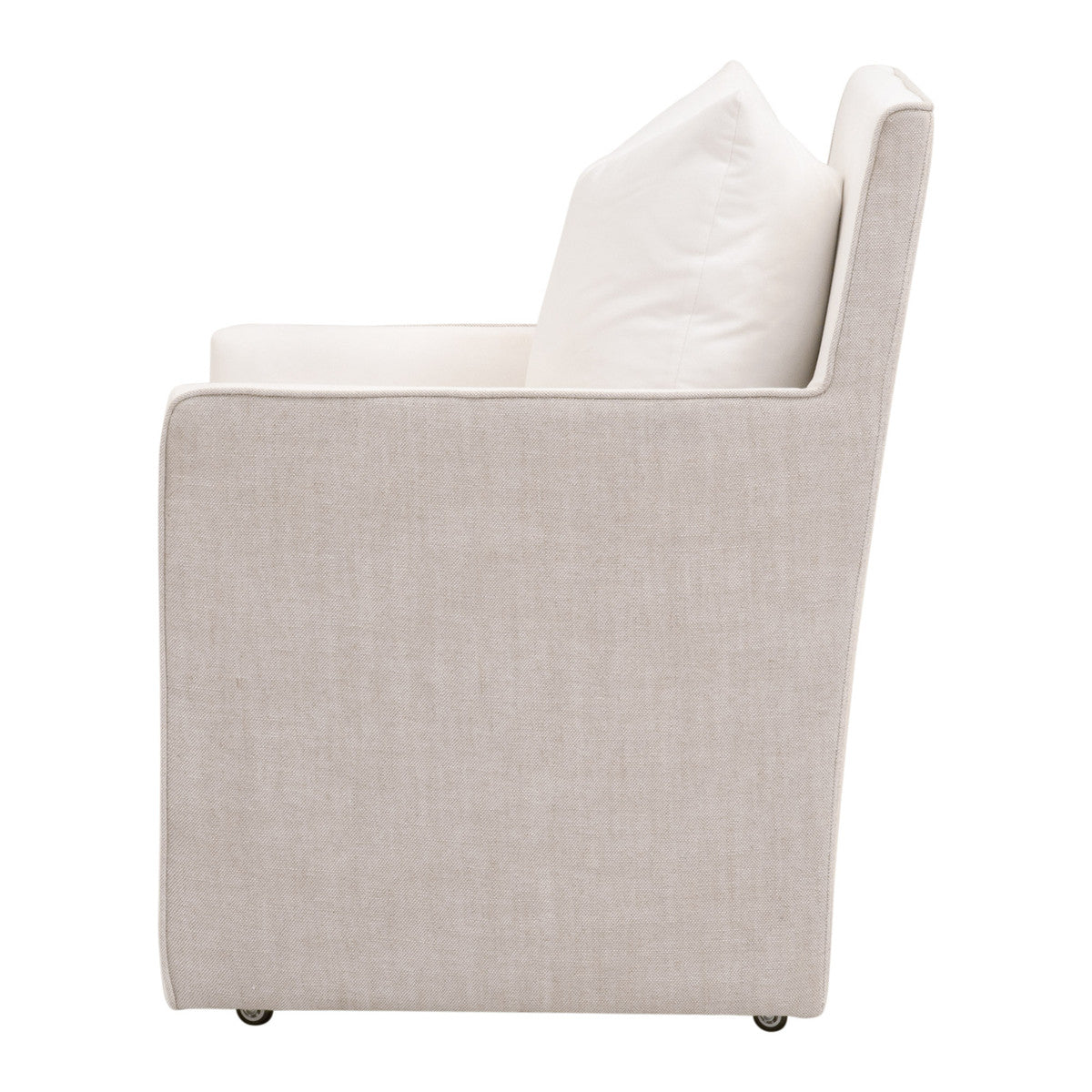 Harmony Arm Chair With Casters in Livesmart Peyton-Pearl, Performance Bisque French Linen from Essentials For Living - Luna Furniture