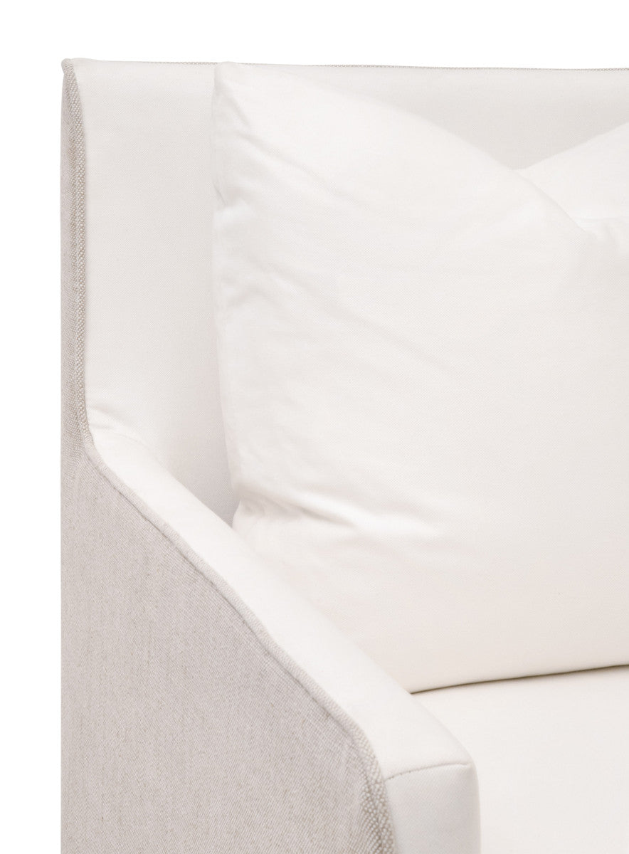 Harmony Arm Chair With Casters in Livesmart Peyton-Pearl, Performance Bisque French Linen from Essentials For Living - Luna Furniture