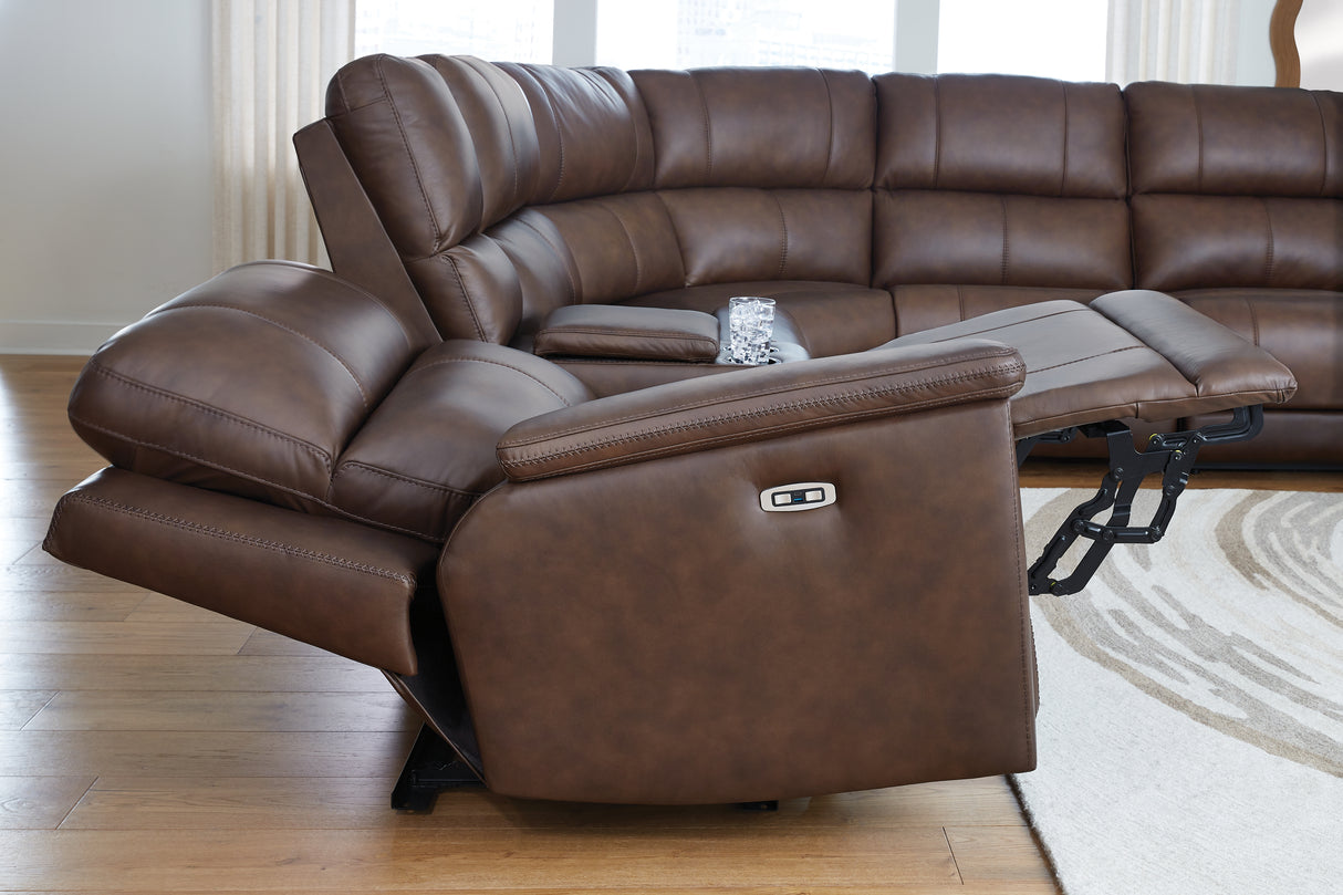 Bleckley Espresso 6-Piece Power Reclining Sectional from Ashley - Luna Furniture