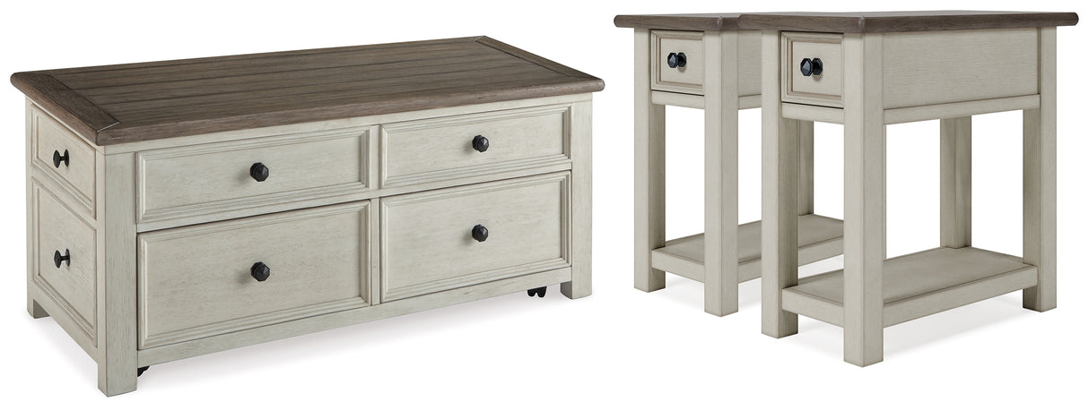 Bolanburg Coffee Table with 2 End Tables in Two-tone from Ashley Furniture - Luna Furniture