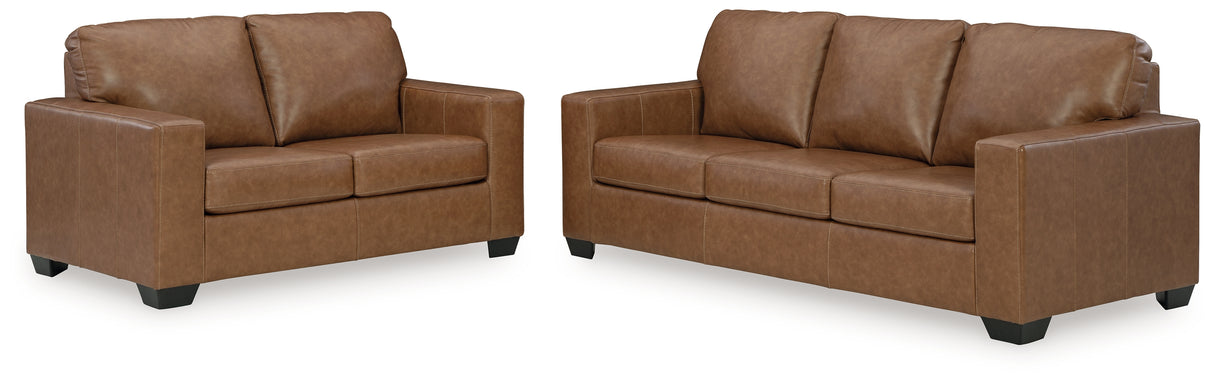 Bolsena Sofa and Loveseat in Caramel from Ashley - Luna Furniture