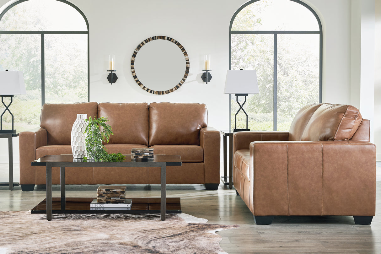 Bolsena Sofa and Loveseat in Caramel from Ashley - Luna Furniture