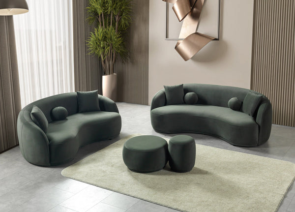 Bonita Green Velvet Sofa & Loveseat