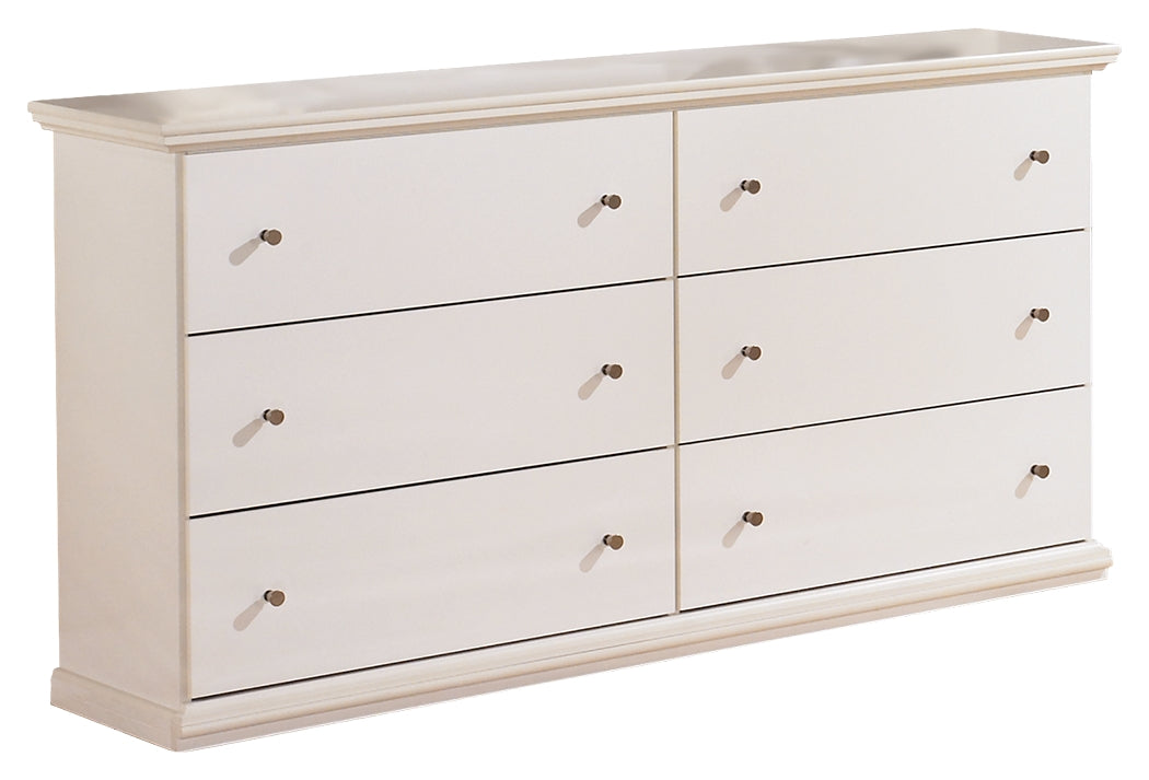 Bostwick Shoals King Panel Bed with Dresser in White from Ashley - Luna Furniture