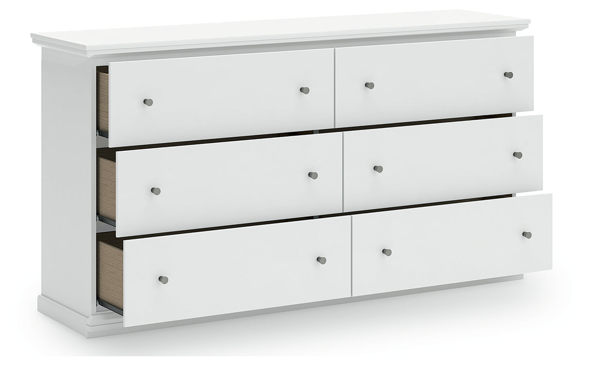 Bostwick Shoals Twin Panel Bed with Dresser in White from Ashley - Luna Furniture