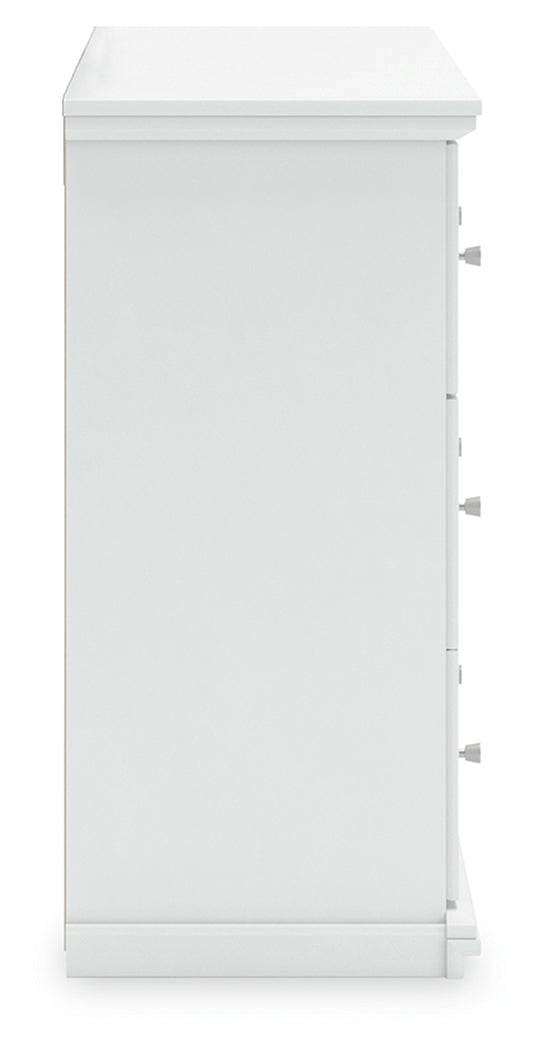 Bostwick Shoals Twin Panel Bed with Dresser in White from Ashley - Luna Furniture