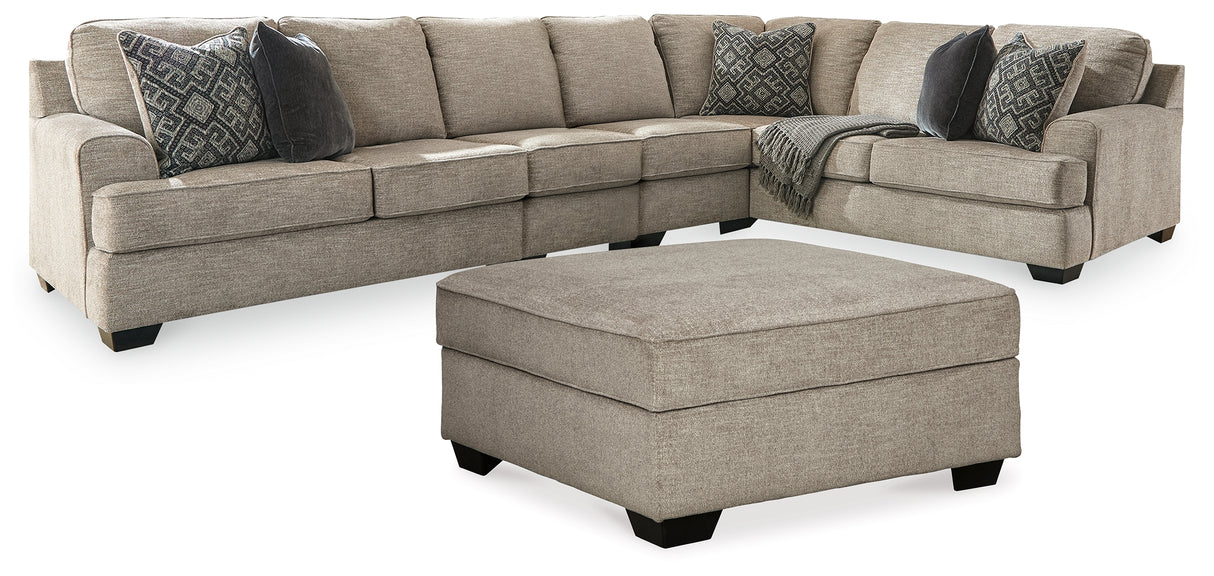Bovarian Stone 4-Piece Sectional with Ottoman from Ashley - Luna Furniture