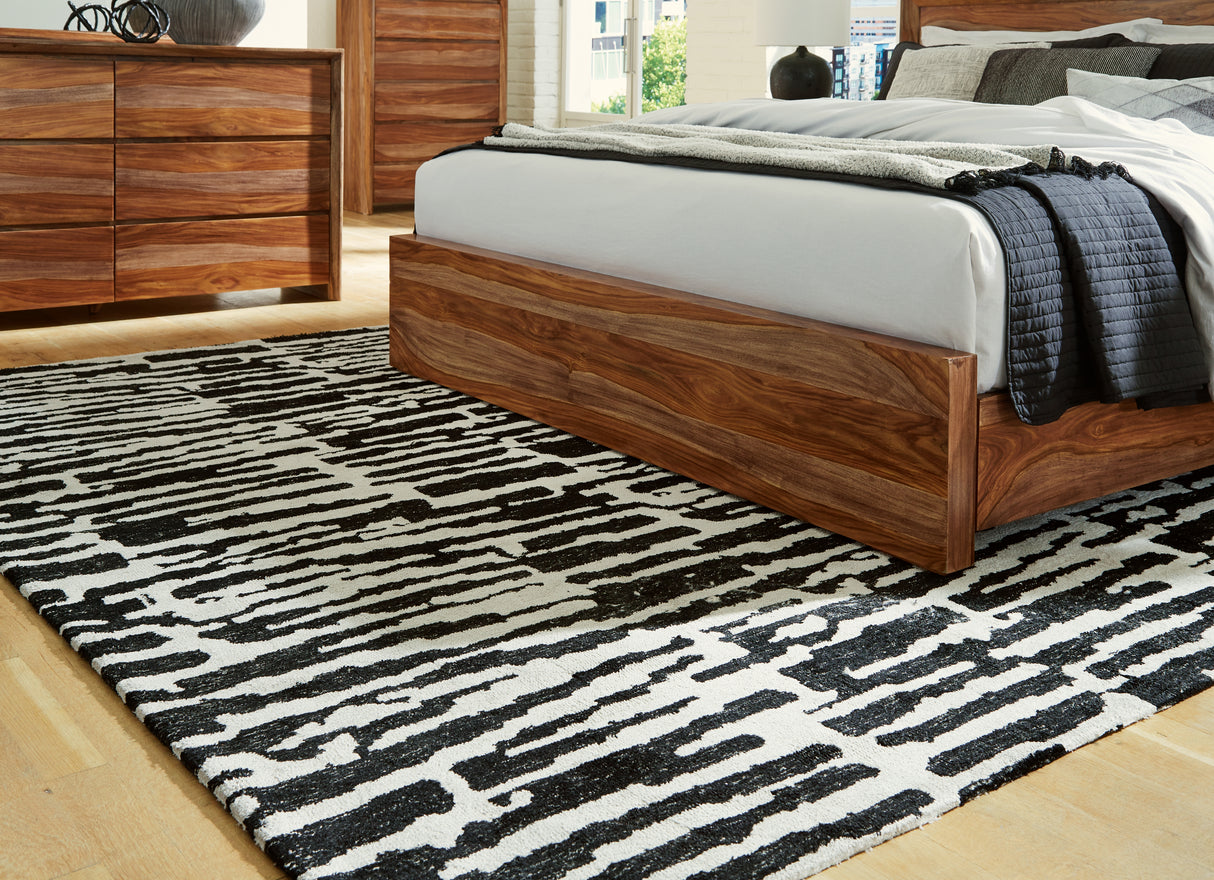 Bramshaw Black/Ivory Large Rug from Ashley - Luna Furniture