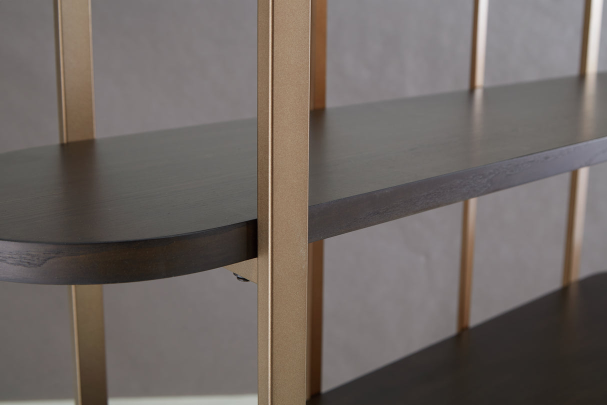 Brentmour Brown/Gold Finish Bookcase from Ashley - Luna Furniture