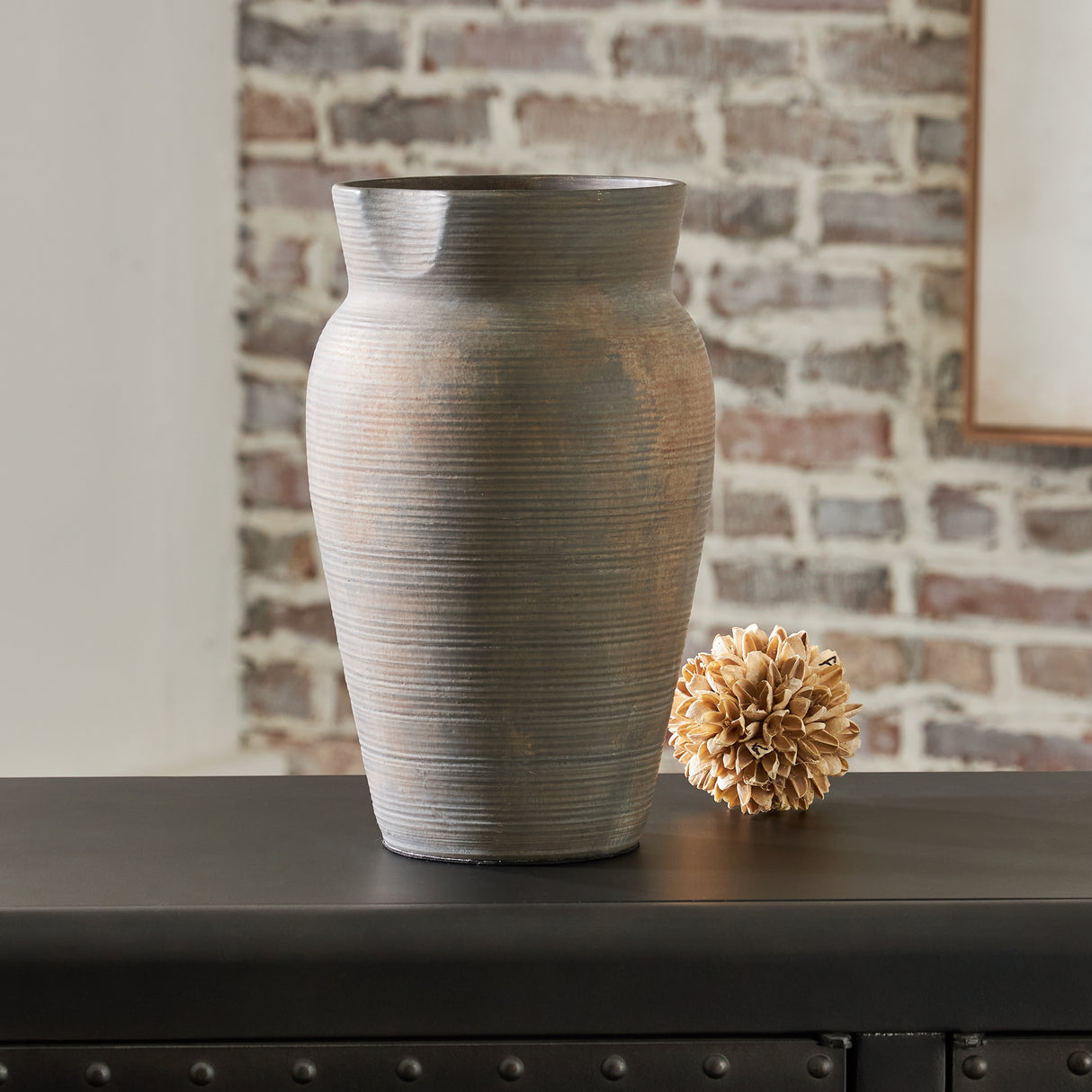 Brickmen Antique Gray Vase from Ashley - Luna Furniture