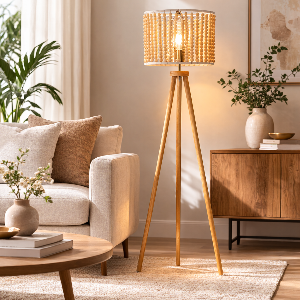 Brillo Three Legged Floor Lamp Natural from Ashcroft Furniture - Luna Furniture