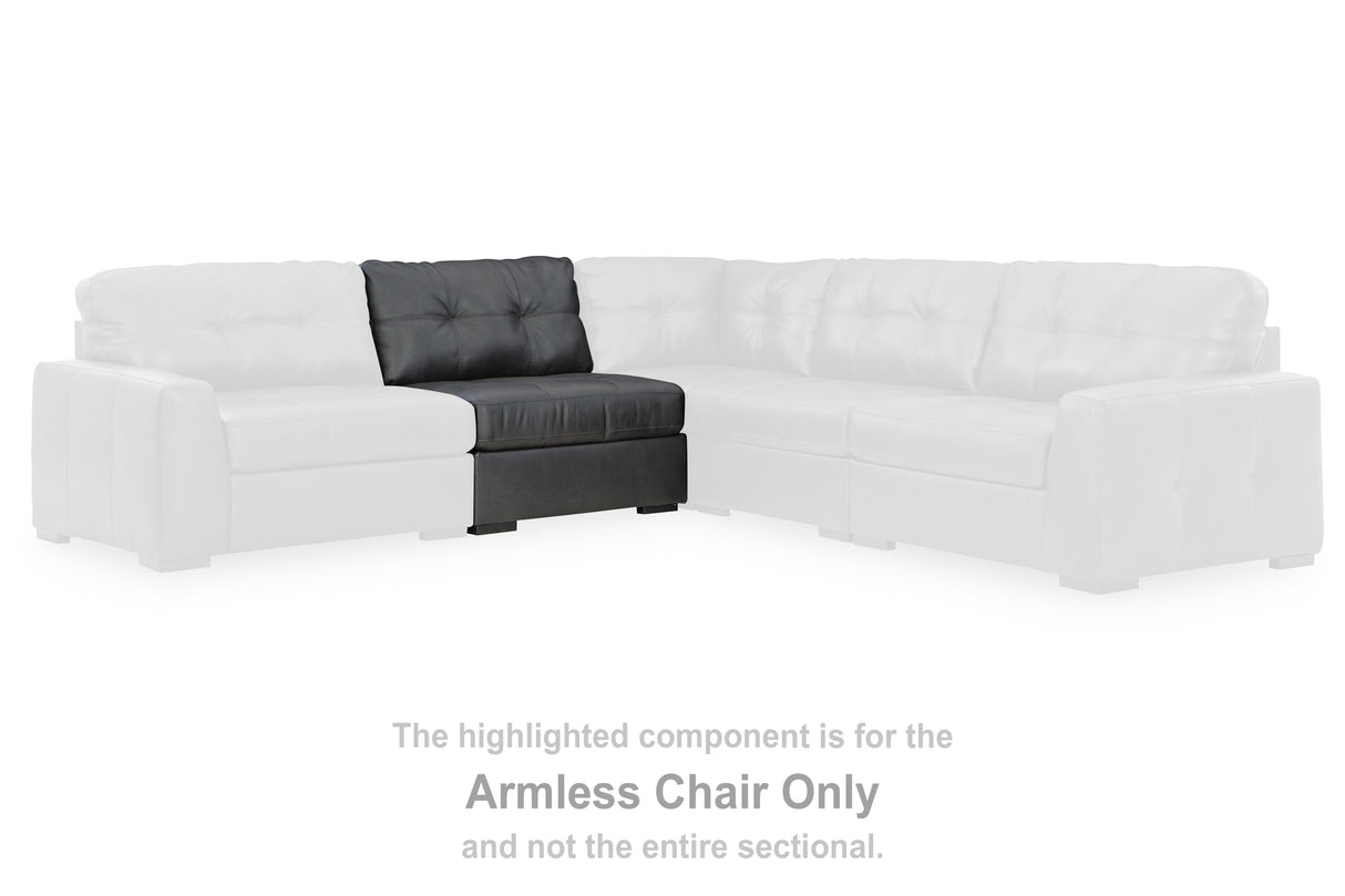 Brindley Pier Fog Armless Chair from Ashley - Luna Furniture
