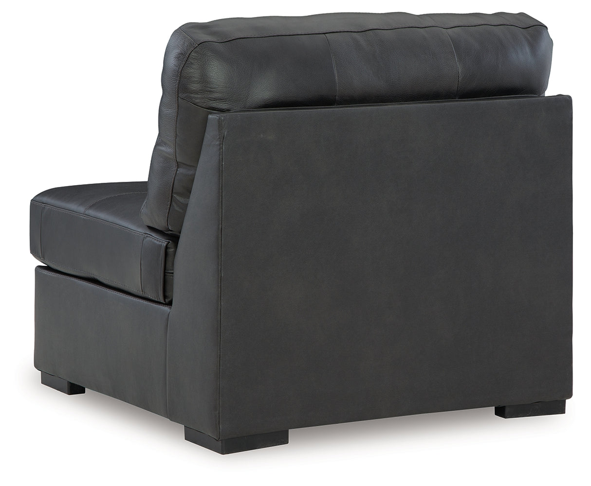 Brindley Pier Fog Armless Chair from Ashley - Luna Furniture