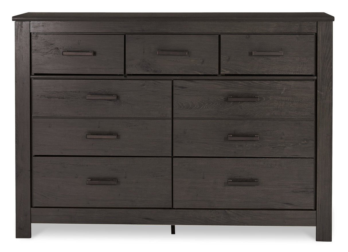 Brinxton Full Panel Headboard Bed with Dresser in Charcoal from Ashley - Luna Furniture