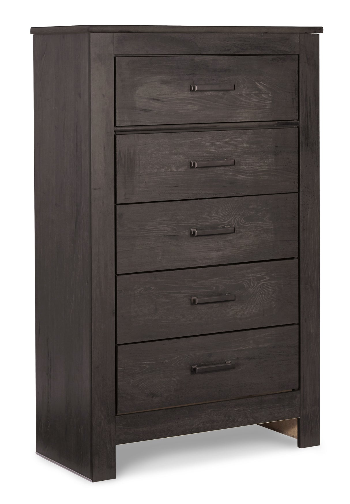 Brinxton Queen/Full Panel Headboard Bed with Mirrored Dresser, Chest and 2 Nightstands in Charcoal from Ashley - Luna Furniture