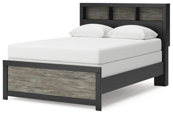Broachmyn Black/Gray Full Bookcase Bed