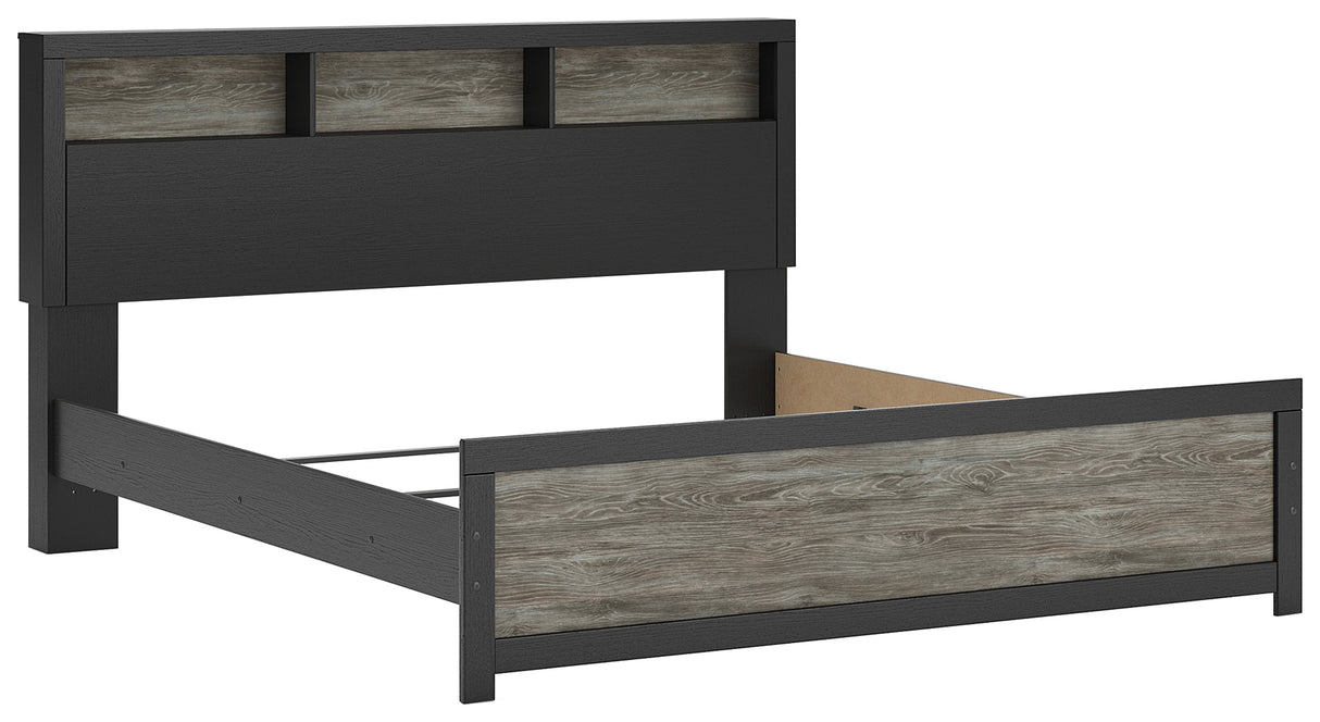 Broachmyn Black/Gray Bookcase Panel Bedroom Set from Ashley - Luna Furniture