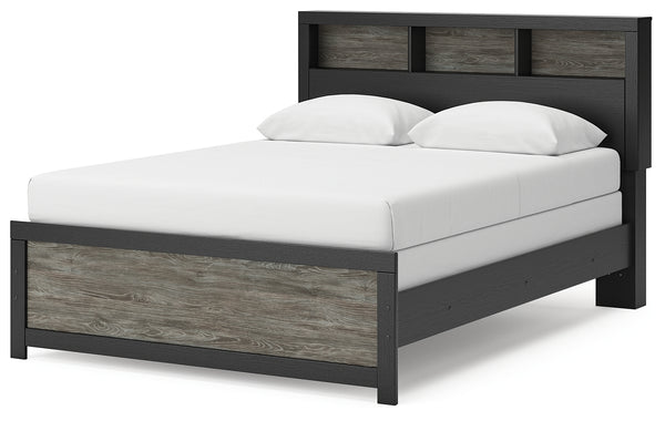Broachmyn Black/Gray Queen Bookcase Bed