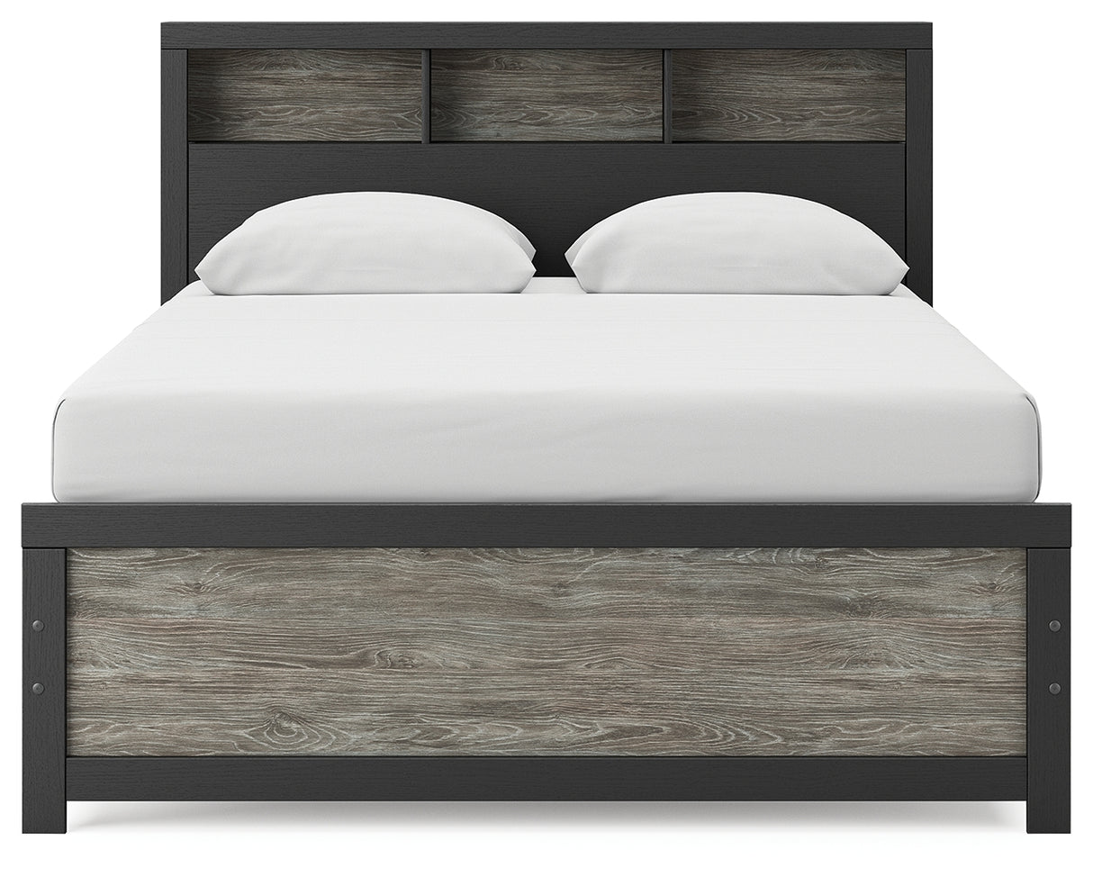 Broachmyn Black/Gray Queen Bookcase Bed from Ashley - Luna Furniture