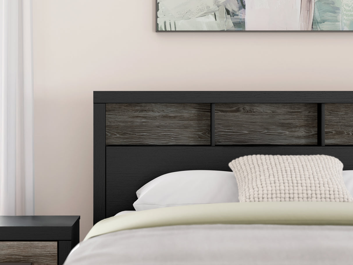 Broachmyn Black/Gray Queen Bookcase Panel Bed from Ashley - Luna Furniture