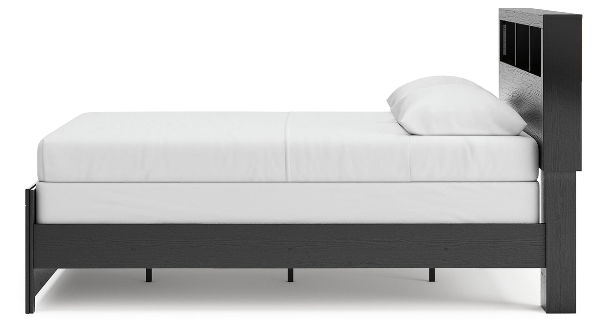 Broachmyn Black/Gray Queen Bookcase Panel Bed from Ashley - Luna Furniture