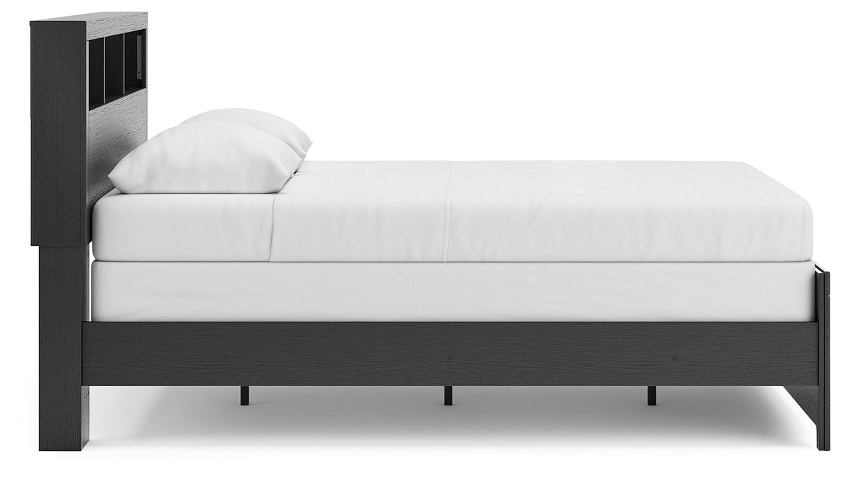 Broachmyn Black/Gray Queen Bookcase Panel Bed from Ashley - Luna Furniture