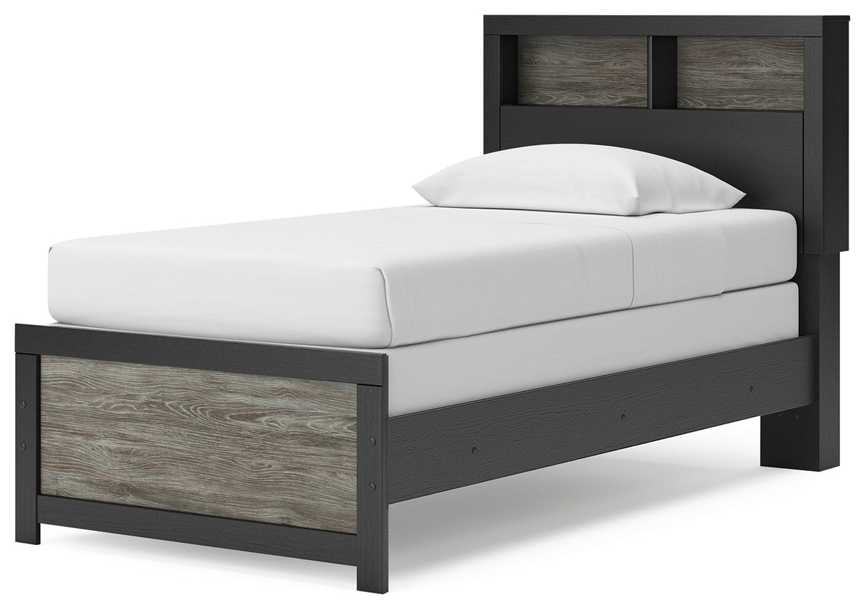 Broachmyn Black/Gray Twin Bookcase Bed from Ashley - Luna Furniture
