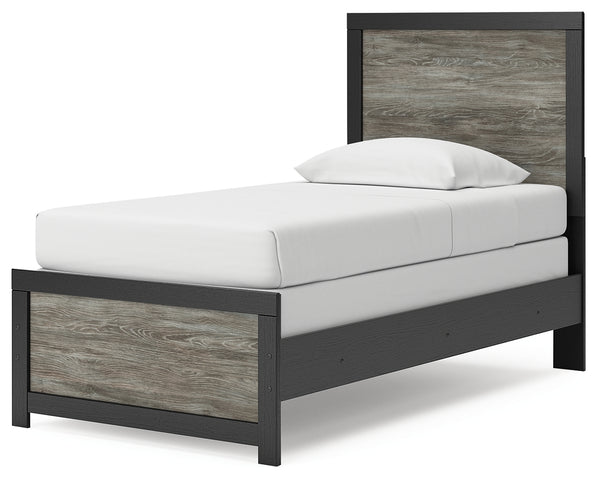 Broachmyn Black/Gray Twin Panel Bed