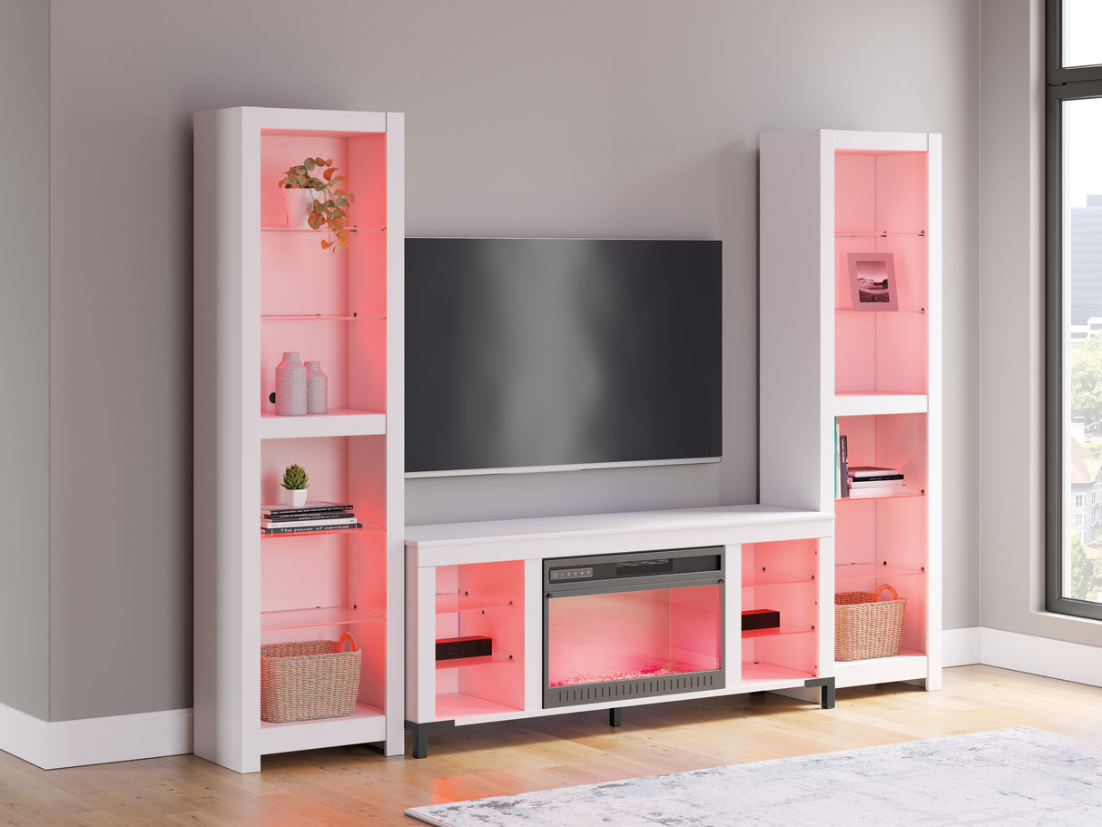 Brollevi White 3-Piece Entertainment Center from Ashley Furniture - Luna Furniture