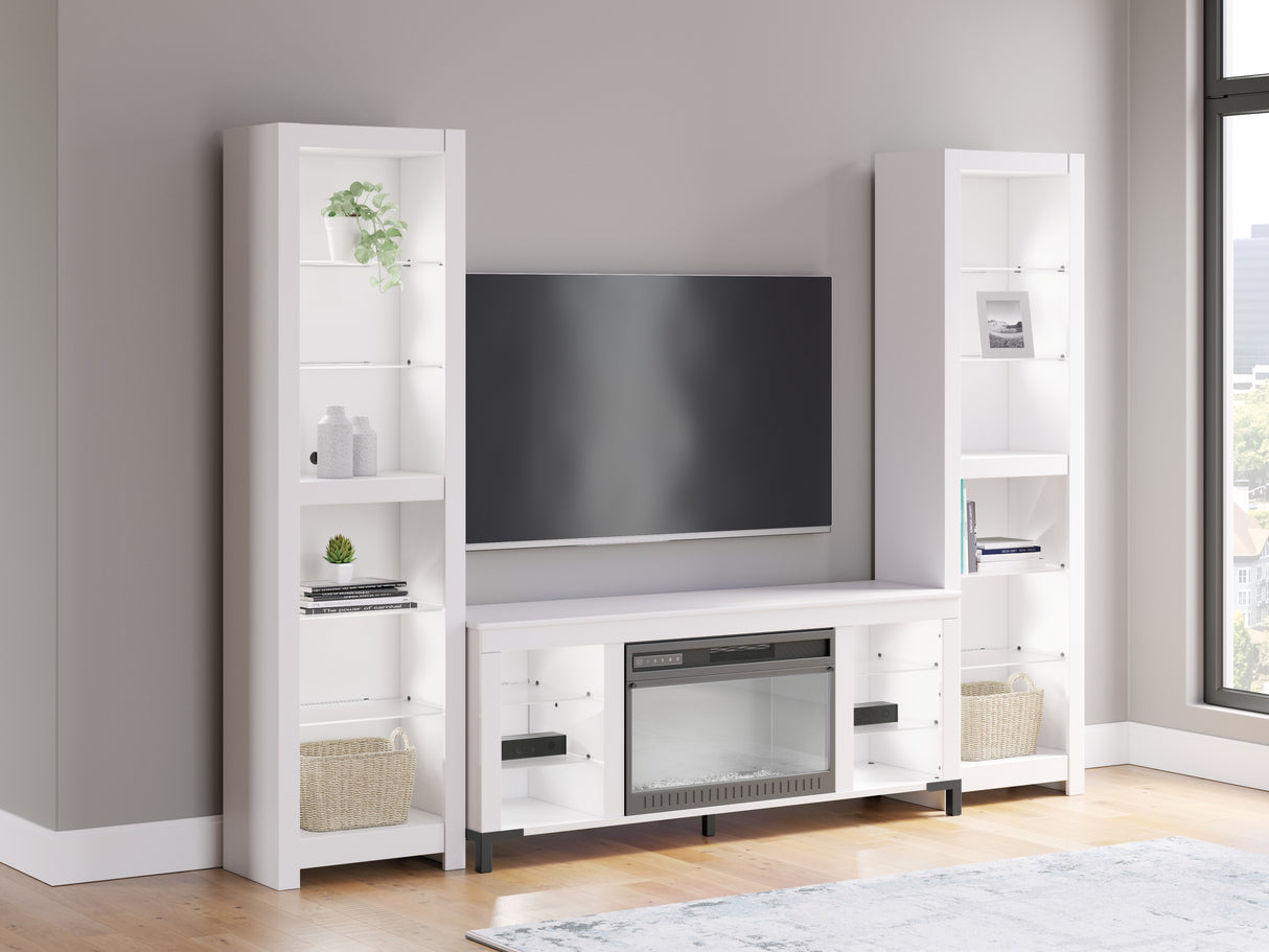 Brollevi White 3-Piece Entertainment Center from Ashley Furniture - Luna Furniture