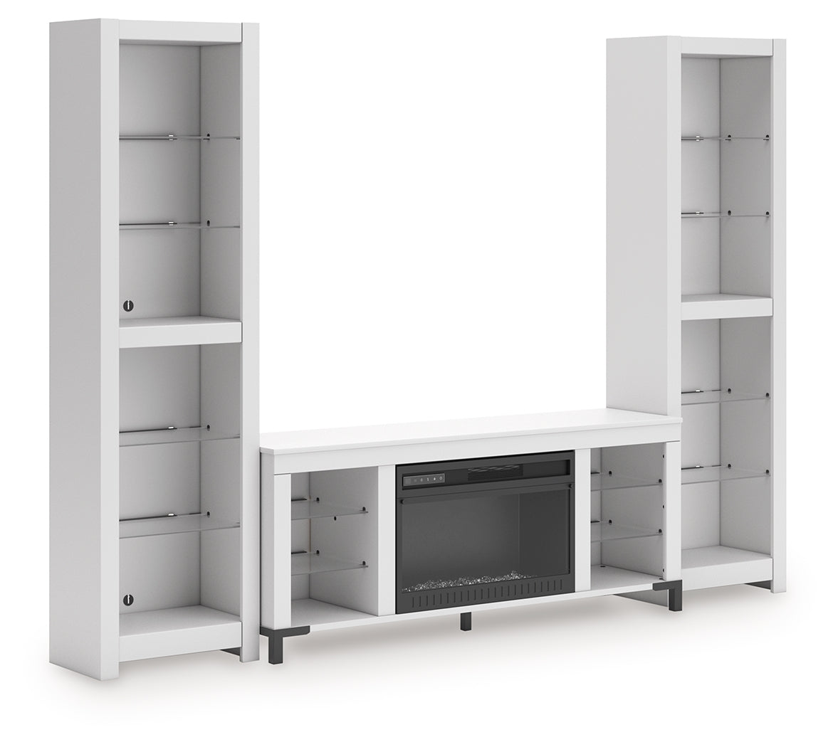 Brollevi White 3-Piece Entertainment Center from Ashley Furniture - Luna Furniture