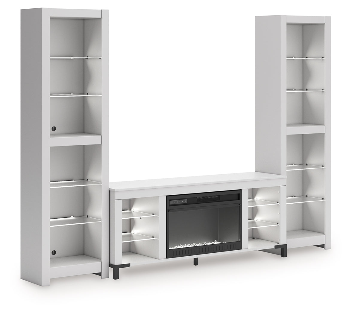 Brollevi White 3-Piece Entertainment Center from Ashley Furniture - Luna Furniture