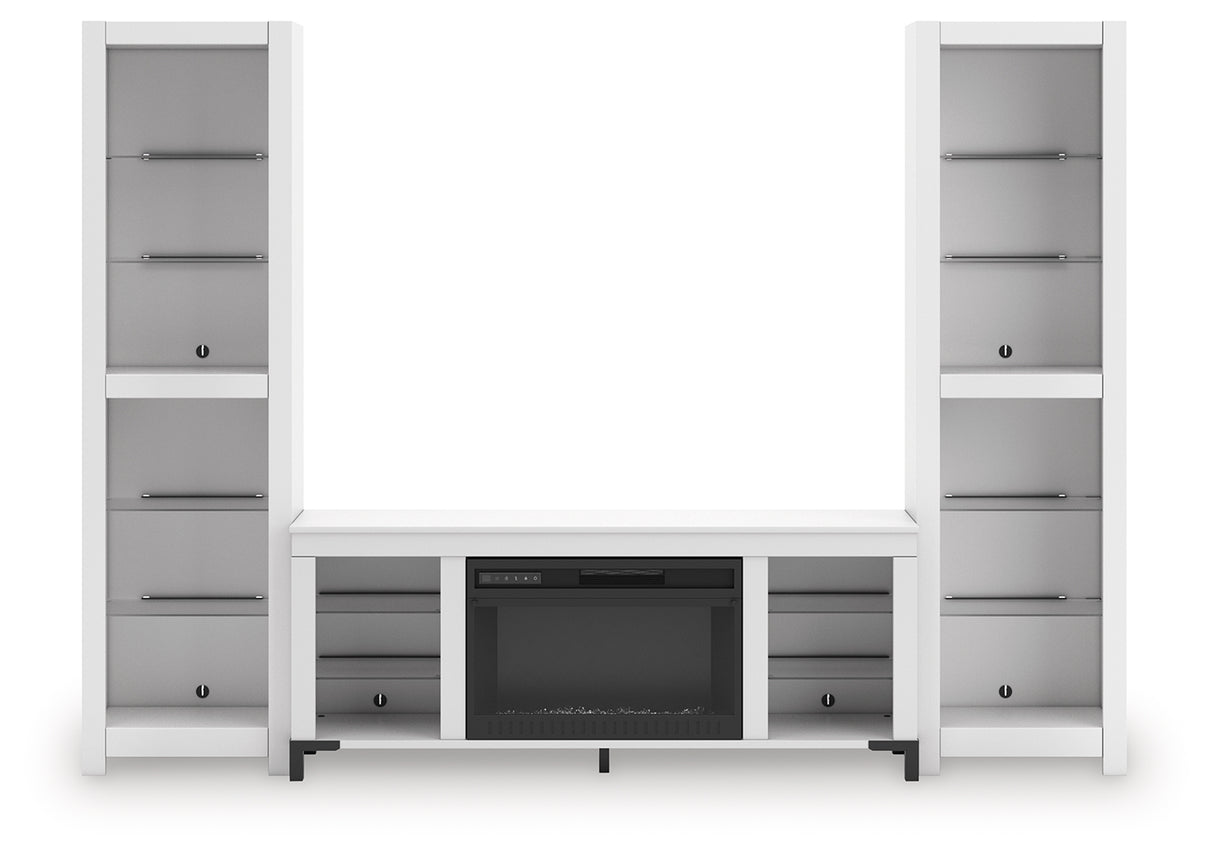 Brollevi White 3-Piece Entertainment Center from Ashley Furniture - Luna Furniture