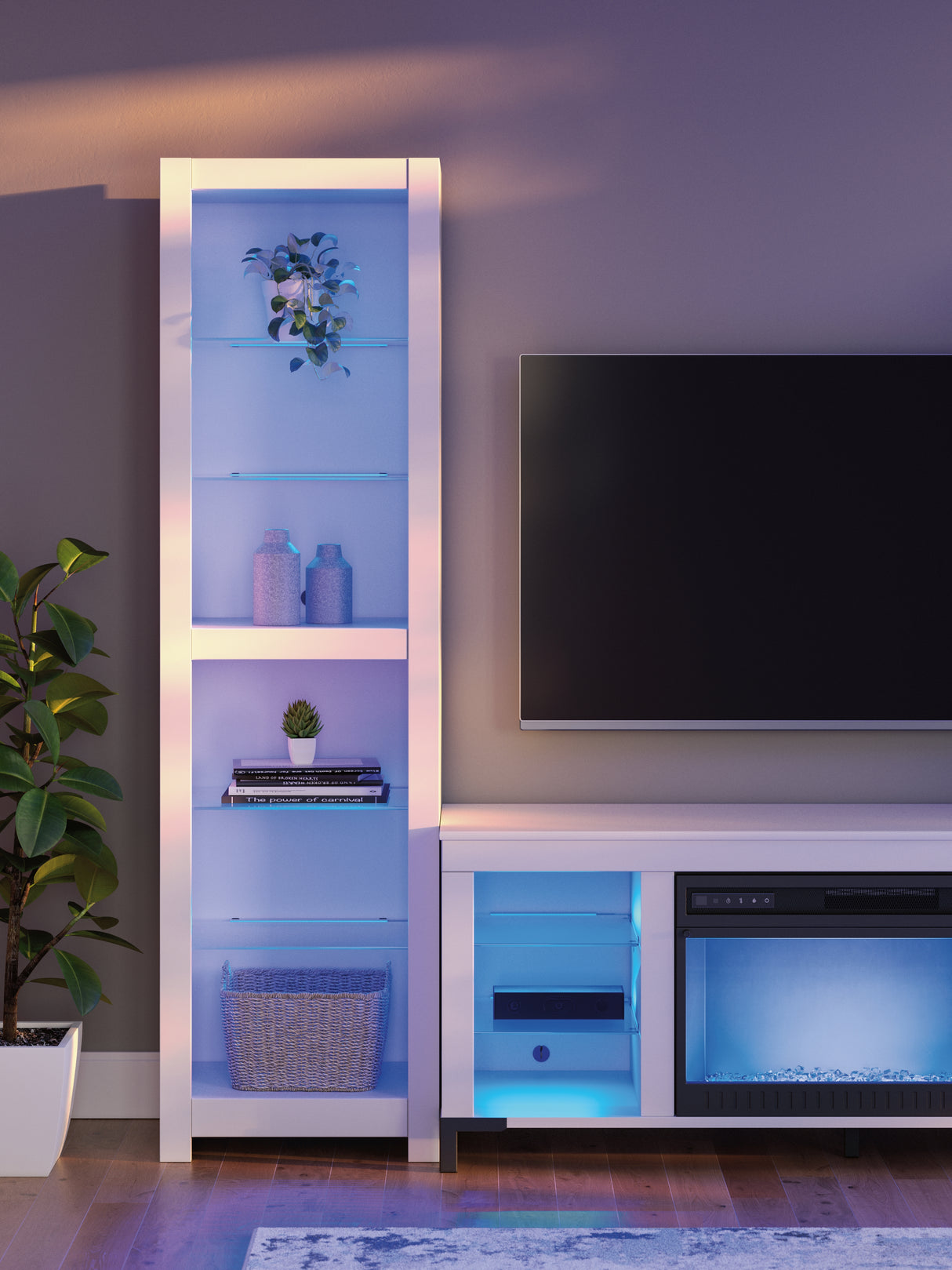 Brollevi White 3-Piece Entertainment Center from Ashley Furniture - Luna Furniture