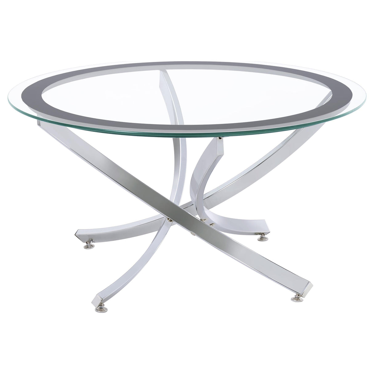 Brooke Chrome 3-Piece Round Coffee and End Table Set from Coaster - Luna Furniture