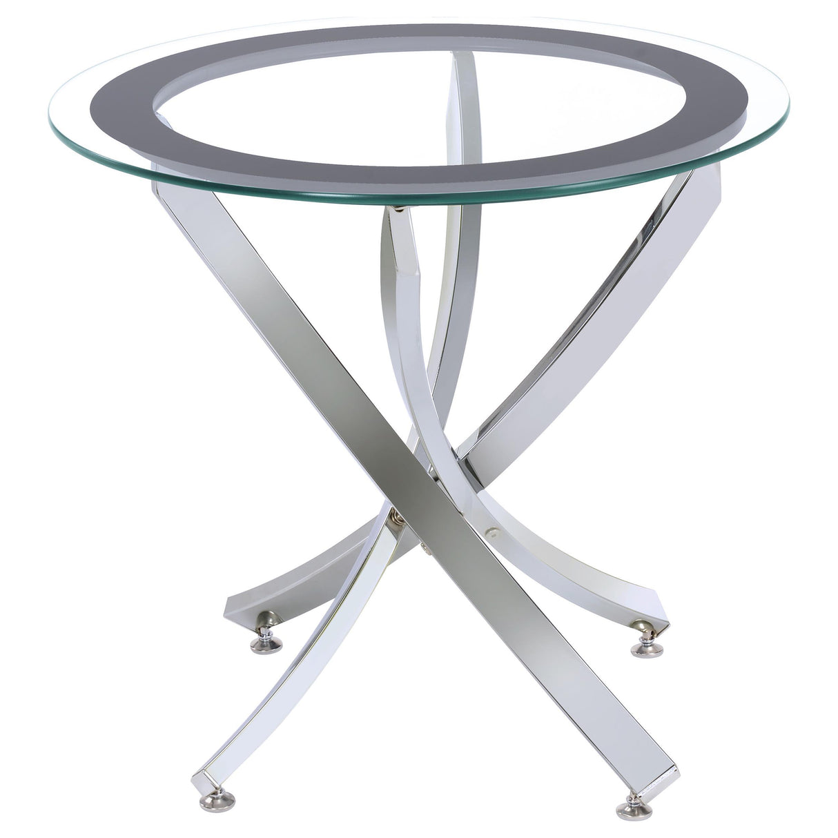Brooke Chrome 3-Piece Round Coffee and End Table Set from Coaster - Luna Furniture