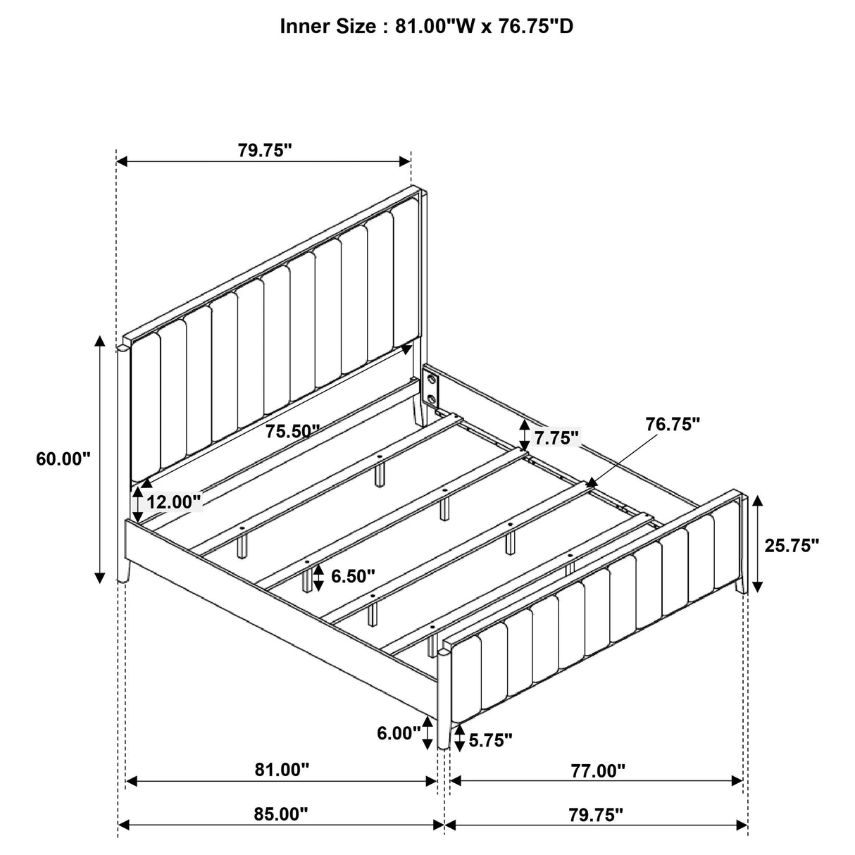 Brookmead Black 4-Piece Upholstered Eastern King Bedroom Set from Coaster - Luna Furniture