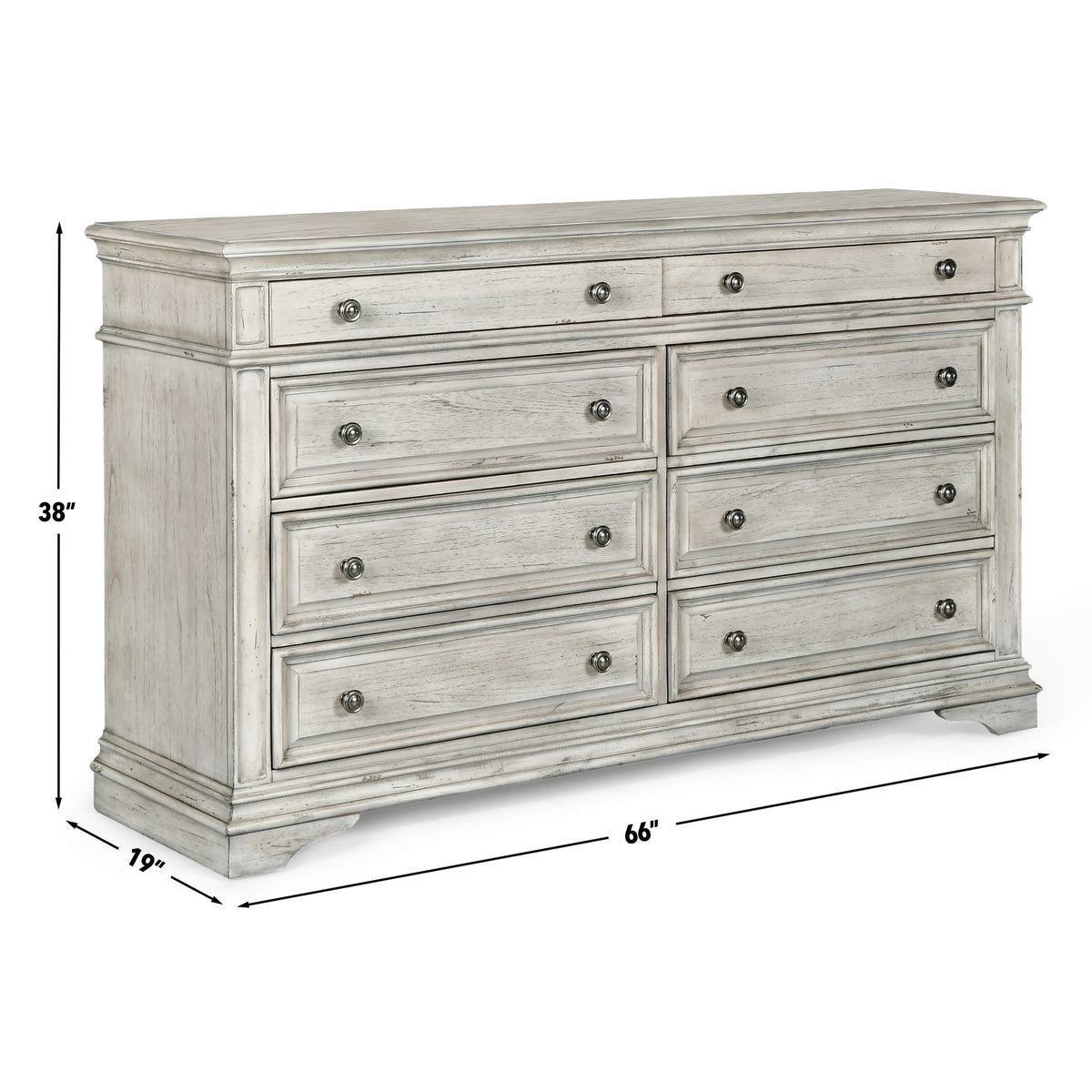 Highland Park Cathedral White 4-Piece Queen Bedroom Set (Queen Bed/DR/MR/NS) from Steve Silver - Luna Furniture