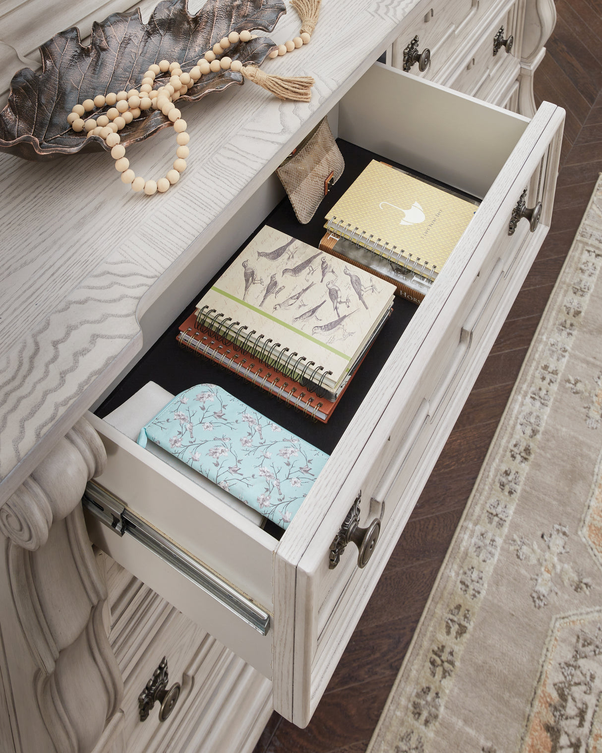 Bruchandi Antique White Dresser and Mirror from Ashley - Luna Furniture