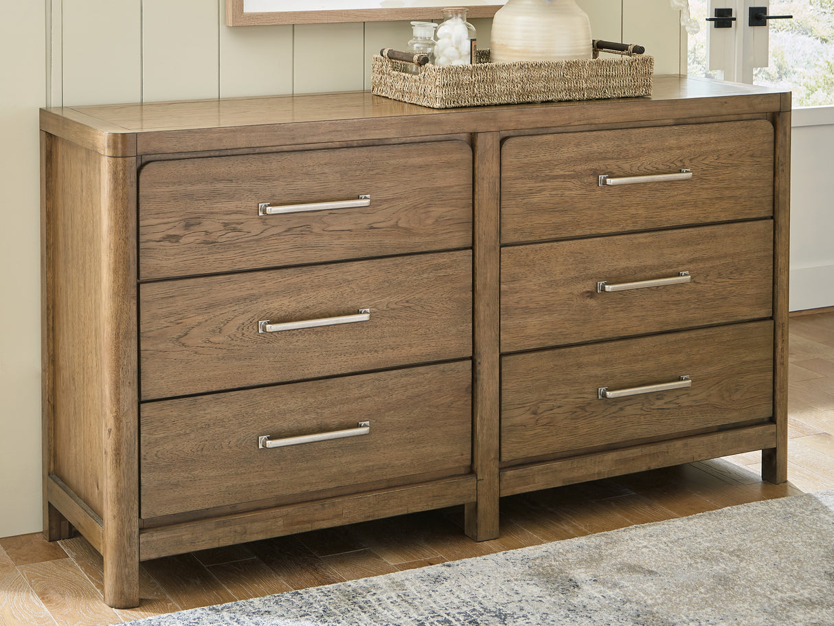 Cabalynn California King Panel Bed with Dresser, Chest and Nightstand in Light Brown from Ashley - Luna Furniture