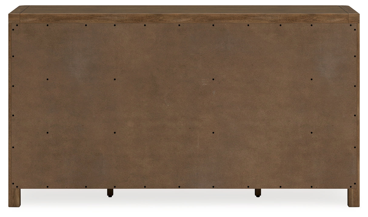 Cabalynn California King Panel Bed with Dresser in Light Brown from Ashley - Luna Furniture