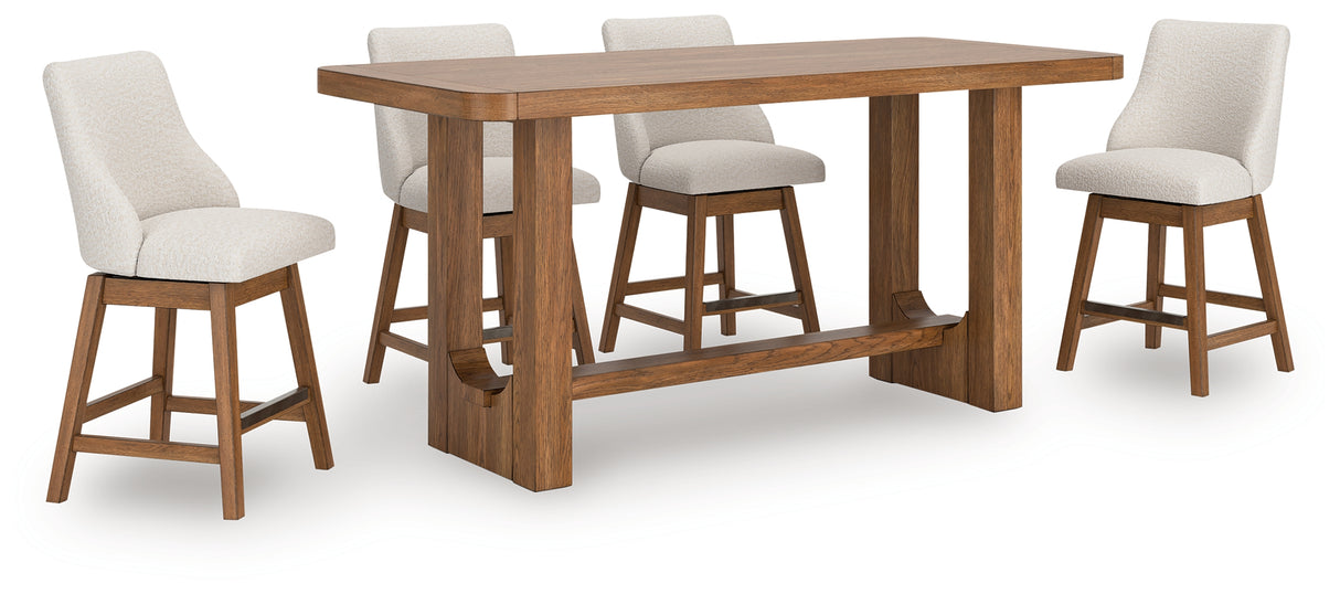 Cabalynn Counter Height Dining Table and 4 Barstools from Ashley - Luna Furniture