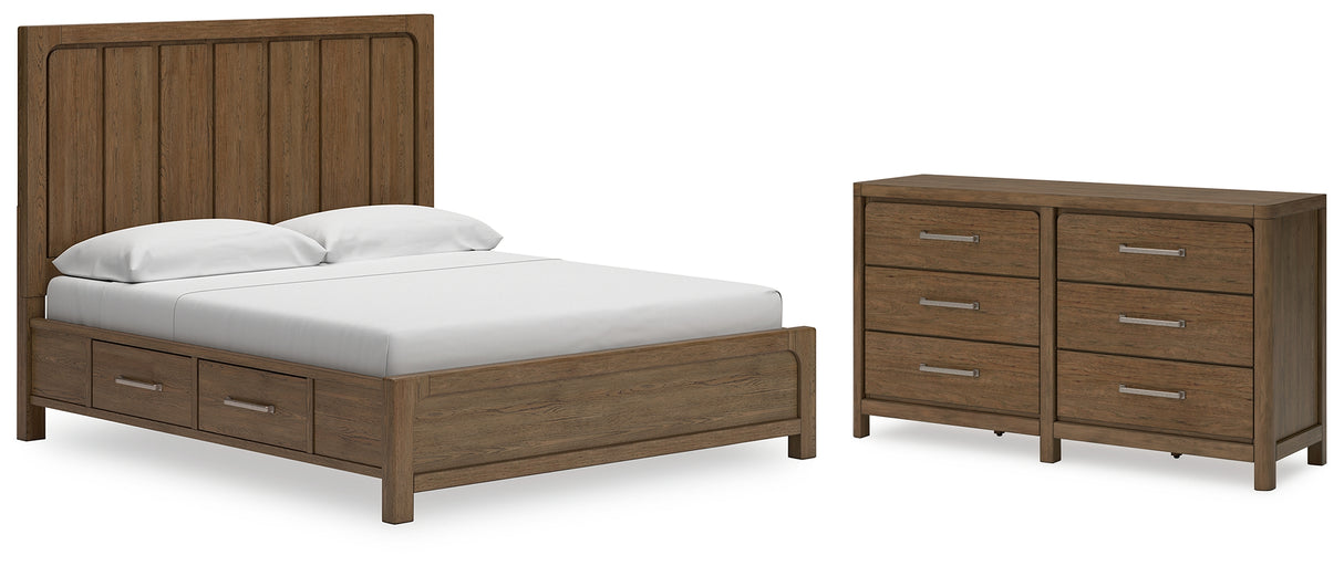Cabalynn King Panel Bed with Dresser in Light Brown from Ashley - Luna Furniture