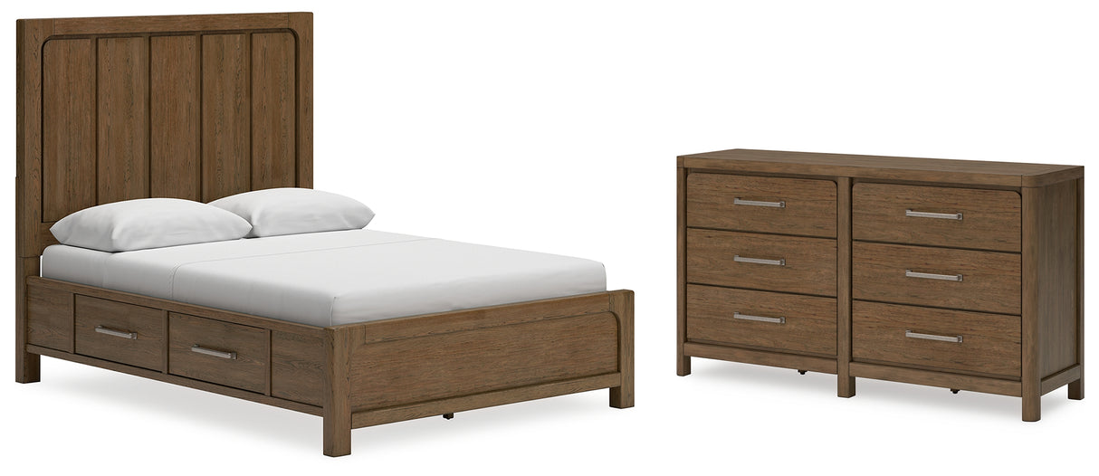 Cabalynn Queen Panel Bed with Dresser in Light Brown from Ashley - Luna Furniture
